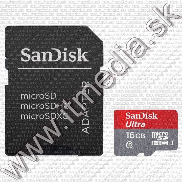 Image of Sandisk microSD-HC kártya 16GB UHS-I U1 *Mobile Ultra CLASS10 Androidhoz* 48MB/s + adapter (IT8782)